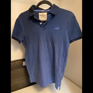 Mens Deep Dark Navy Blue Hollister Collared Shirt